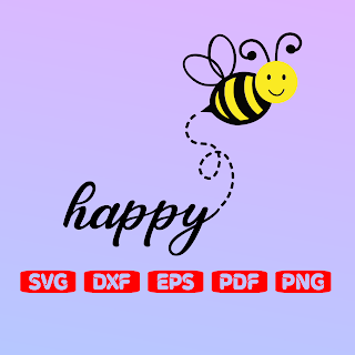 Free Bee Happy SVG
