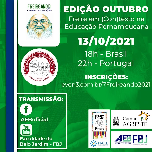 AEB PROMOVE 7ª EDIÇÃO DO PROJETO “FREIREANDO COM A VIDA 2021” 