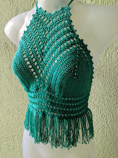 side view showing side coverage of Cascading Crop Top