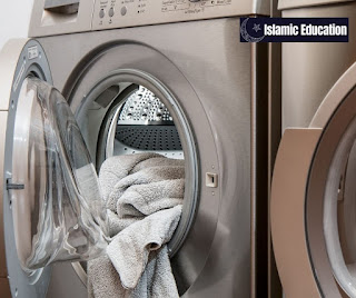 washing clothes in washing machine and Islam
