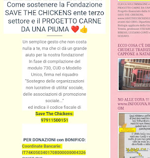 COME SOSTENERE la Fondazione Save the Chickens e il PROGETTO CARNE DA UNA PIUMA a cura di UNI TRENTO