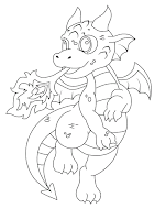 Coloring pages of Cute dragons to print for free