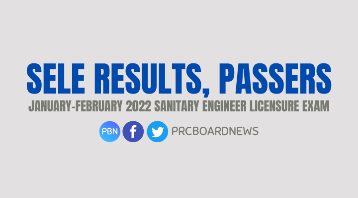 LIST OF PASSERS: January-February 2022 Sanitary Engineer board exam result