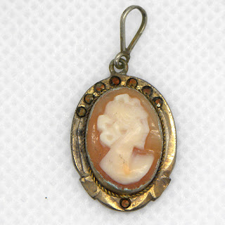 Antique cameo fob pendant