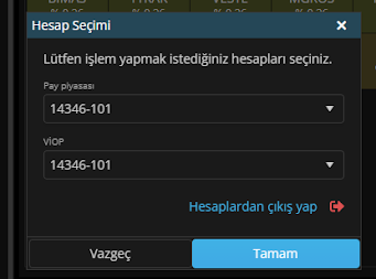 Matriks Web Trader Hesap Seçimi