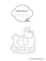 coloring pages animals cutting and pasting