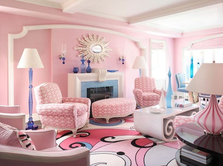 pink paint colors for living room