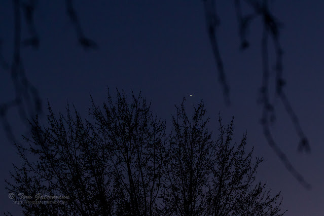 The planet Venus is the southern sky, from Syracuse, NY