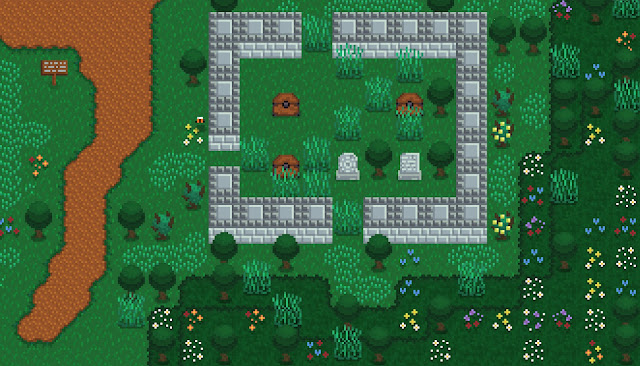 A graveyard that was generated in the Enchanted Grove.