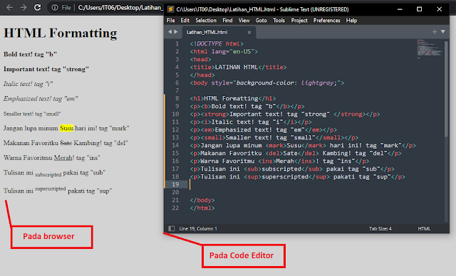 Belajar HTML | #4. Formatting Text