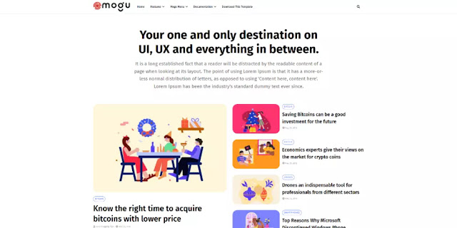 Mogu is an elegant and clean blogger template with a modern and professional look.