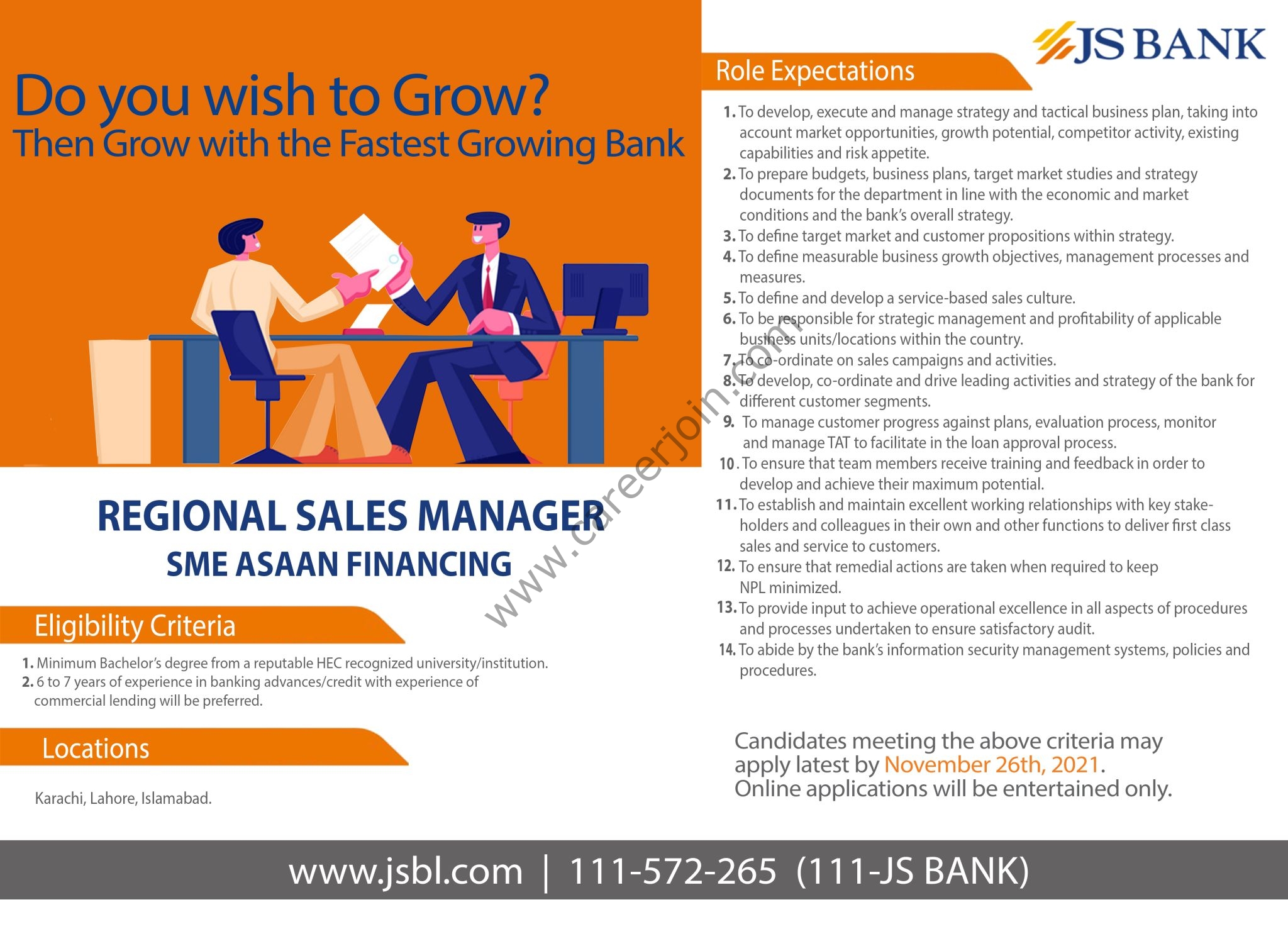 JS Bank Limited Jobs November 2021