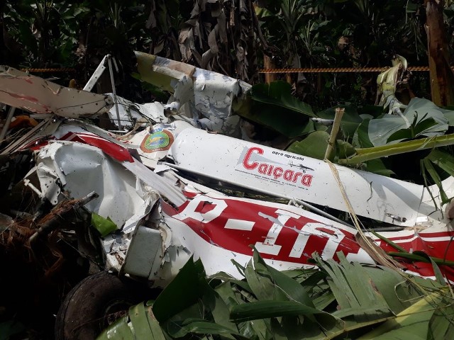 Avião de pulverização agrícola cai no bairro Bulha em Registro-SP