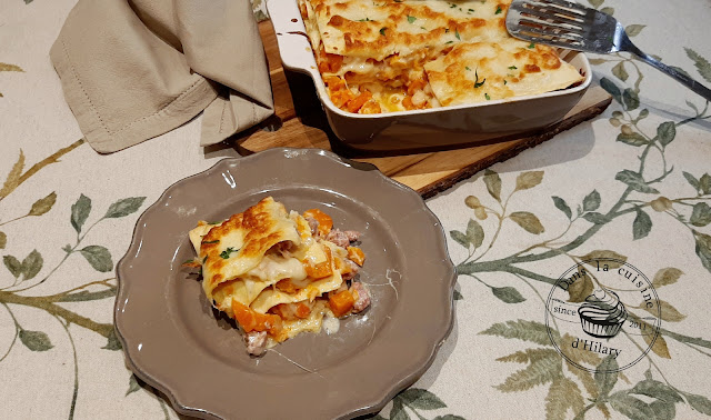 Lasagne à la courge butternut et saucisse de Toulouse - Dans la cuisine d'Hilary