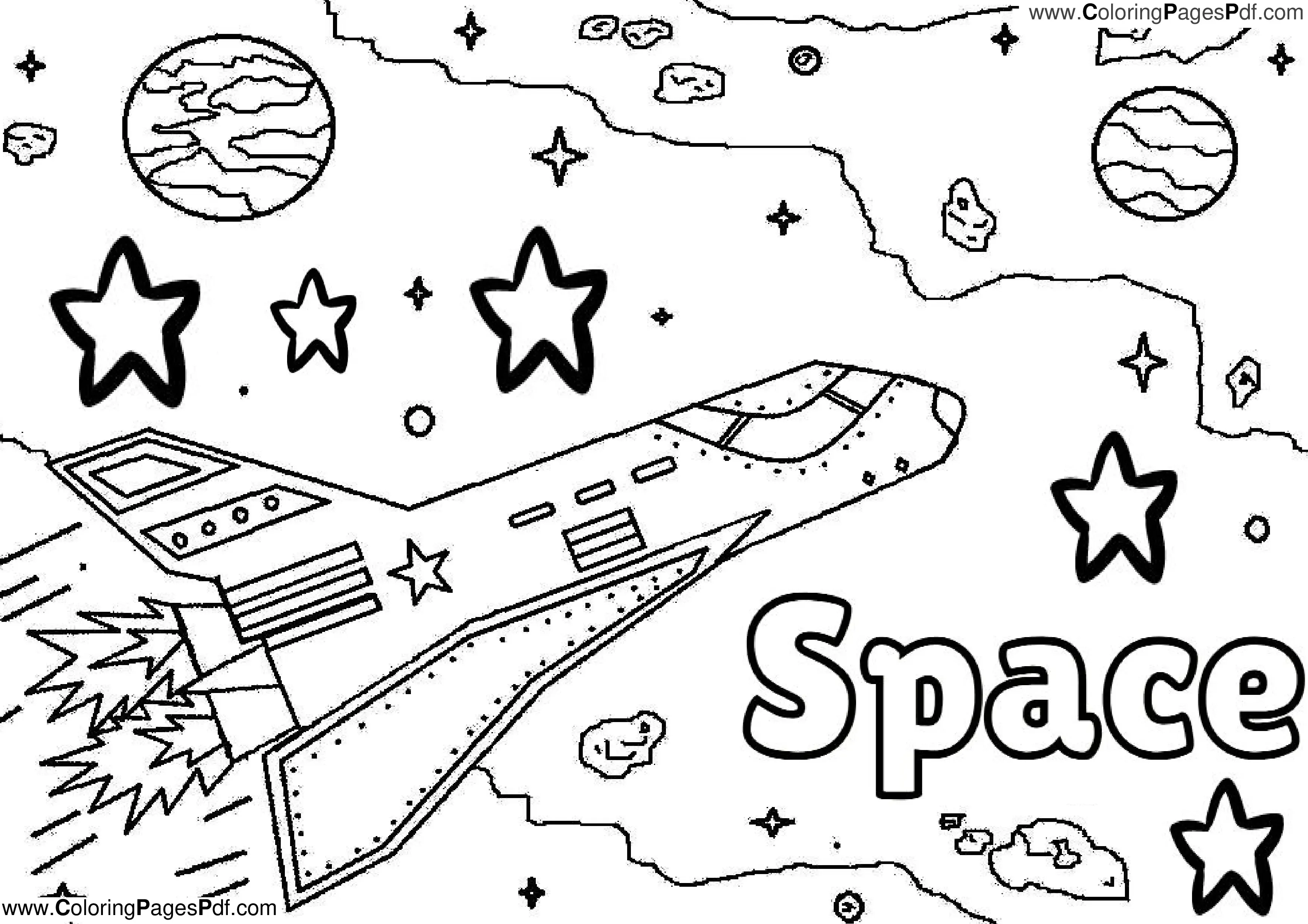 Space coloring pages preschool