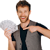 Man Pointing US Dollar Notes Transparent Image