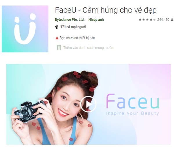 Tải App FaceU - Chụp ảnh đẹp đầy cảm hứng cho Android, iOS a