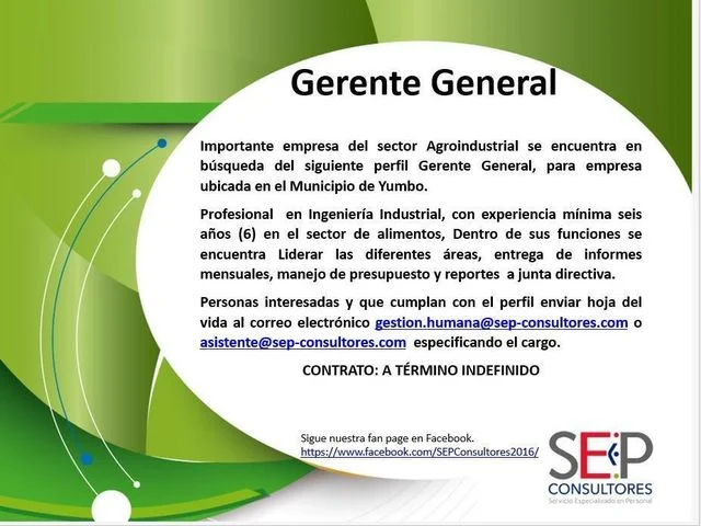 📂 Empleo en Cali HOY como Gerente General 💼 |▷ #SiHayEmpleo