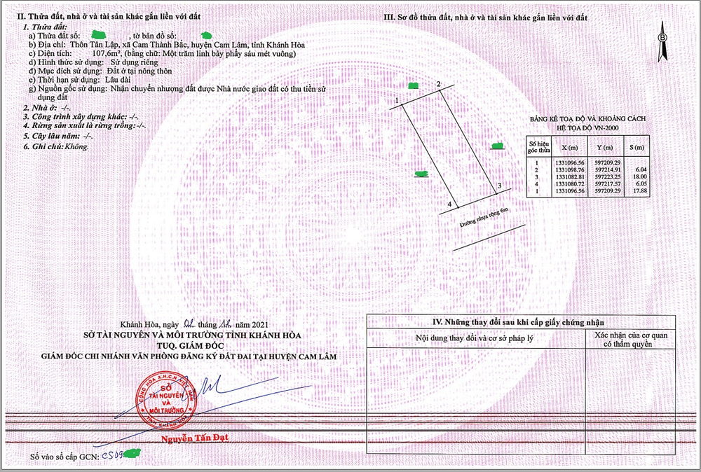 Ban dat Cam Lam 107m2 duong nhua rong tien xay dung kinh doanh dich vu