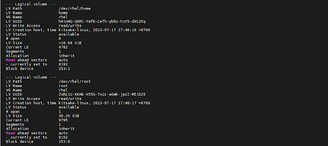 Display information about a logical volume