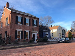 cobblestone street in St. Charles, Missouri