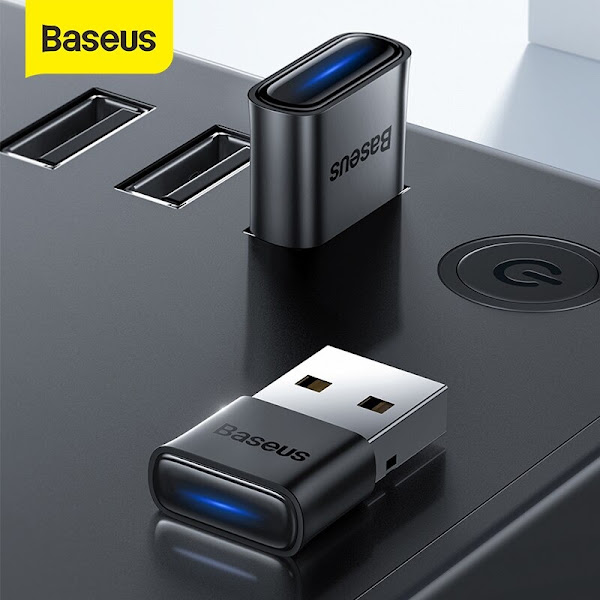 Bộ chuyển đổi Bluetooth mini Baseus BA04 USB (Bluetooth CSR 5.0 , 20m, Wireless Audio Transmission Adapter for Laptop/ Smartphone/ Tablet)