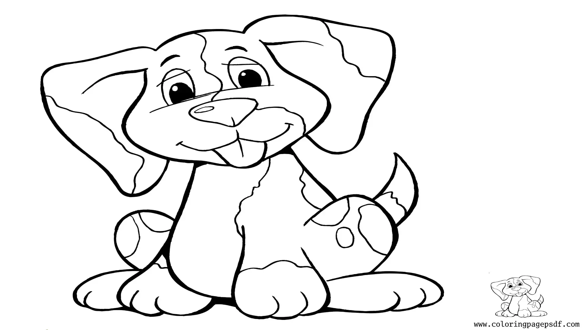 Coloring Pages Of A Puppy With Tongue Out