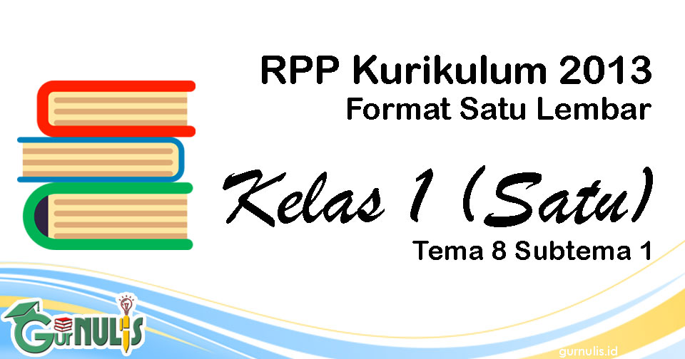 RPP Satu Lembar Kurikulum 2013 Kelas 1 Tema 8 Subtema 1 - www.gurnulis.id