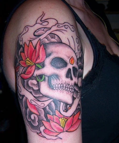skull with crown tattoo
