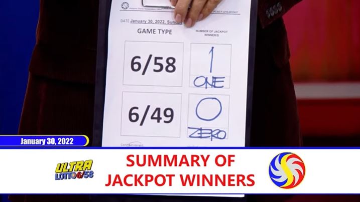 Lone bettor wins Php 50-M Ultra Lotto 6/58 jackpot