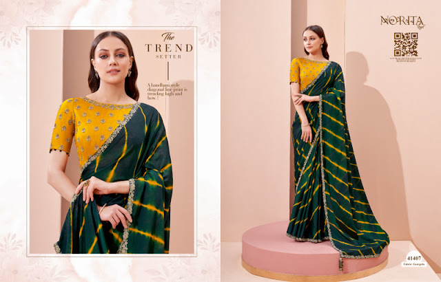 Green Georgette Resham Embroidery Designer Saree 41407