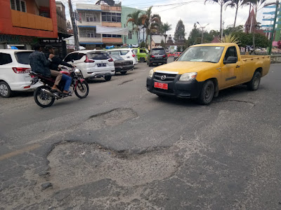 Jalan Inti Kota Kabanjahe Rusak, Pemkab Karo Tidak Kunjung Perbaiki