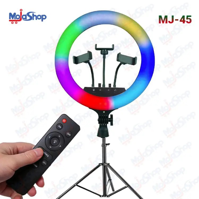 18" Rgb Led Soft Ring Light with Tripod Stand for Photography Makeup Youtube Video Shooting Selfie