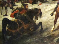 The Battle of Nancy and the Death of Charles the Bold by romantic painter Delacroix circa 1831 Detail of the Burgundy Duke.