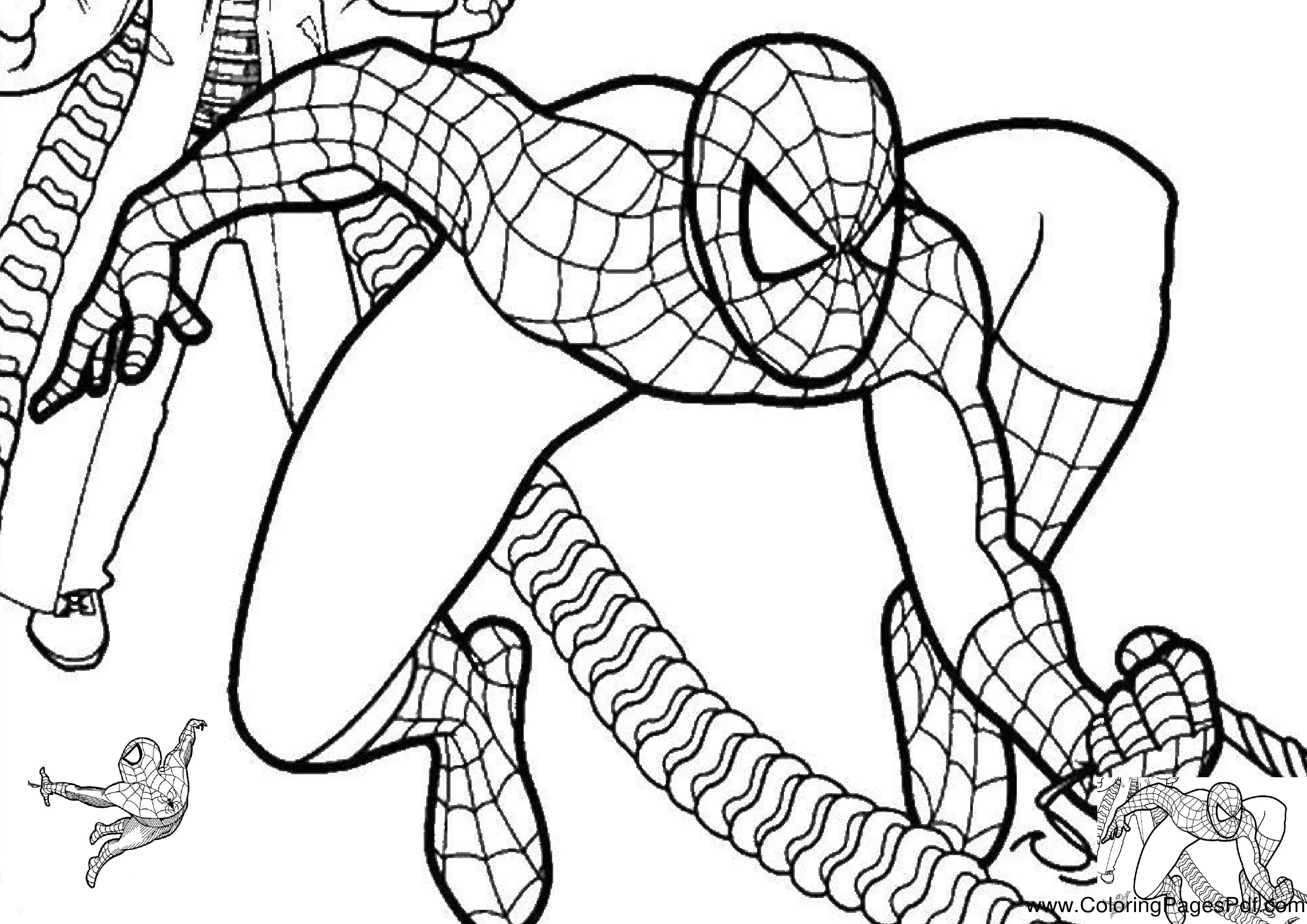Coloring sheets of spiderman
