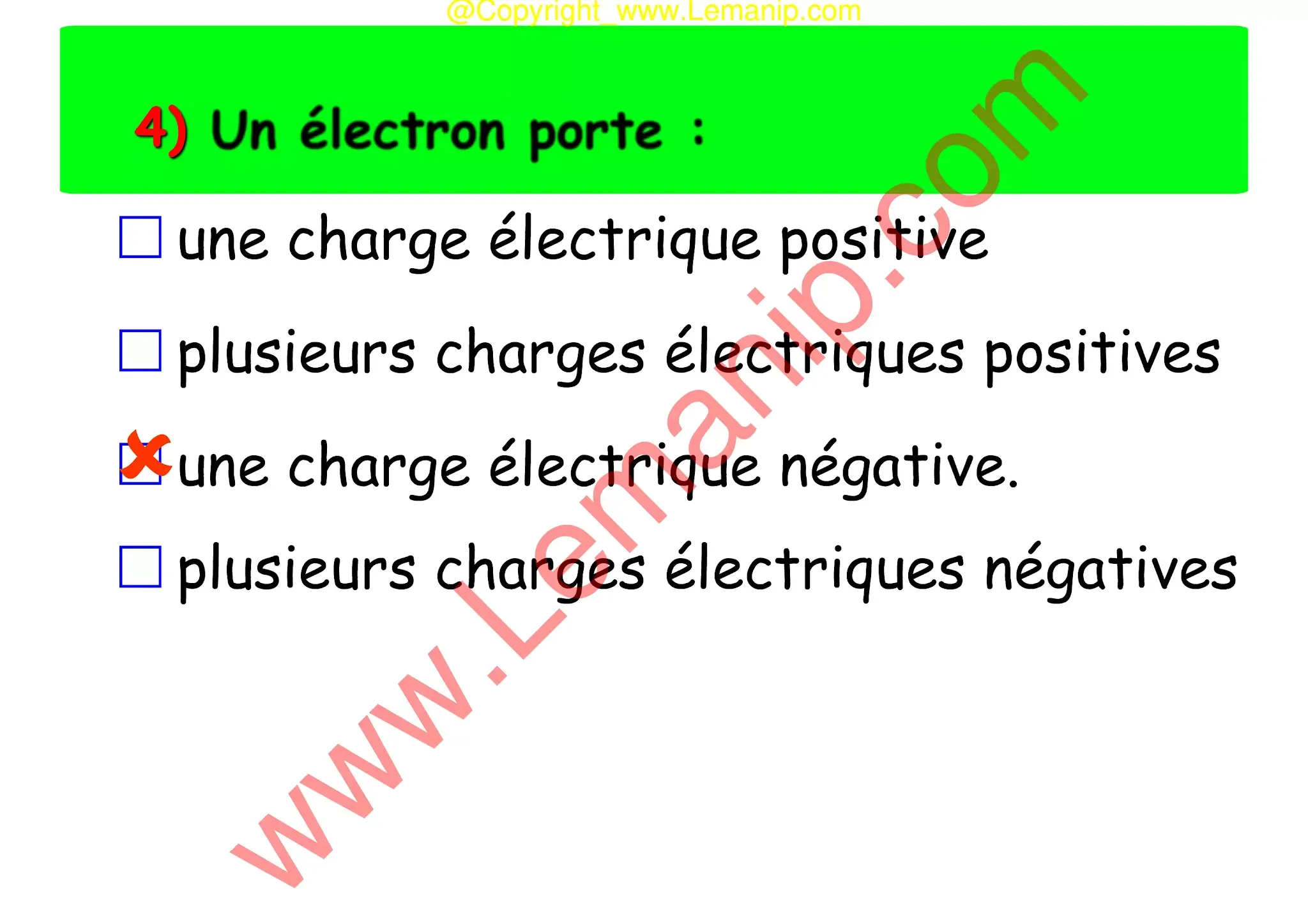 atome matiere electrone physique reponse 4