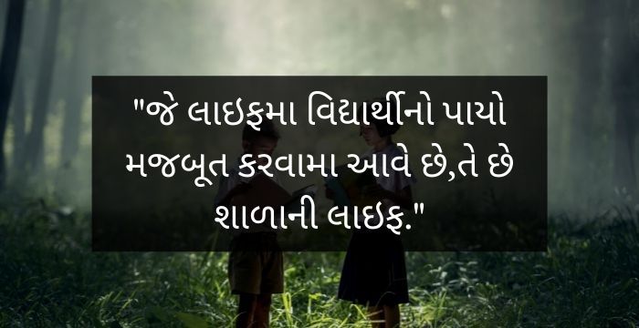 "જે લાઇફમા વિદ્યાર્થીનો પાયો મજબૂત કરવામા આવે છે,તે છે શાળાની લાઇફ."