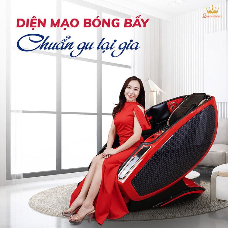 Ghế massage Queen Crown thiết kế sang trọng