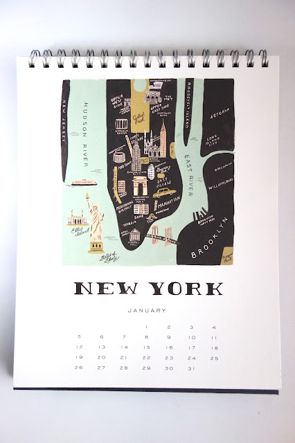 calendar, Rifle Paper Co., Anna Rifle Bond, Cities calendar, blah to TADA, crafts made from old calendars, recycle old calendars, New York