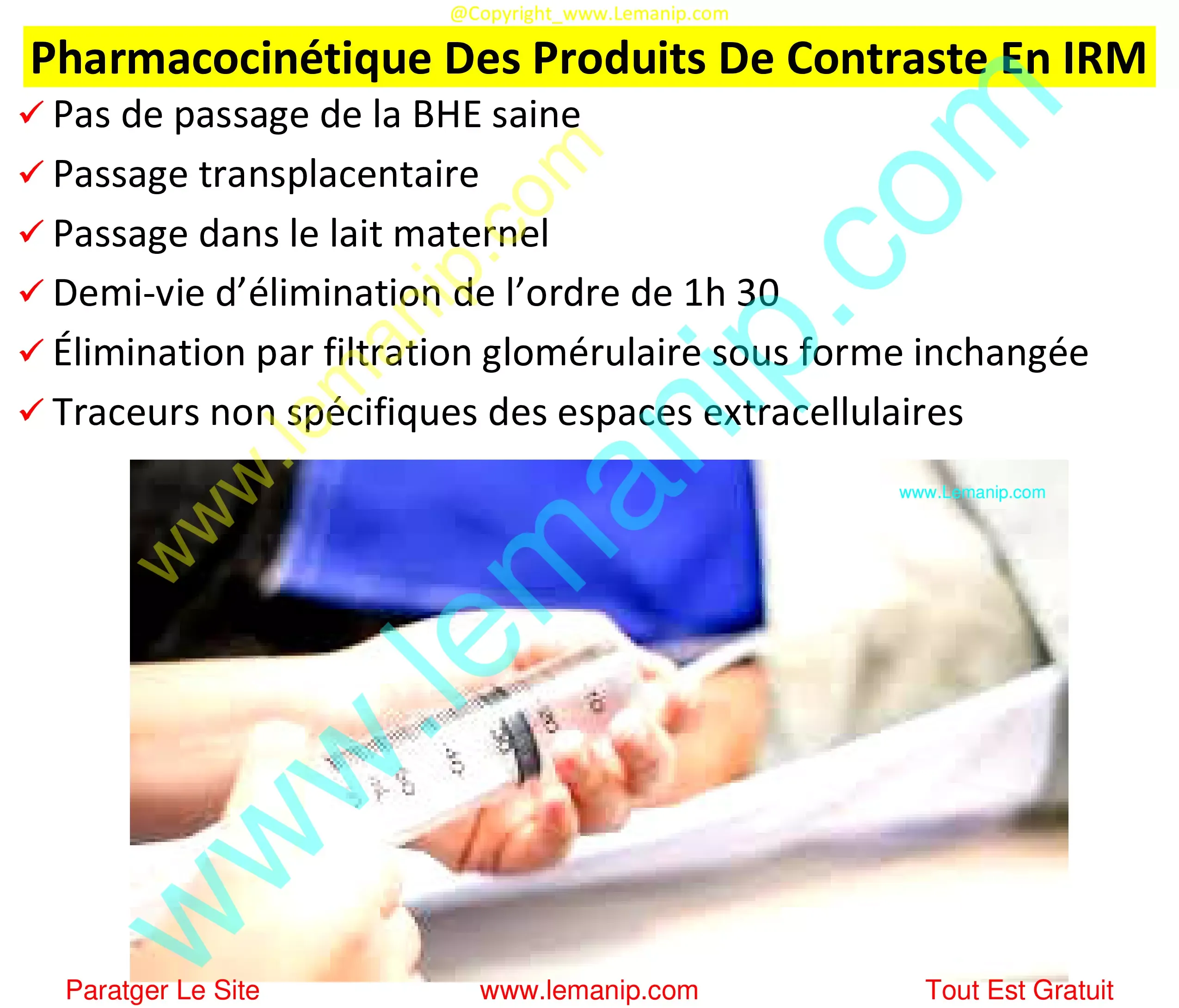 Pharmacocinétique Des Produits De Contraste En IRM