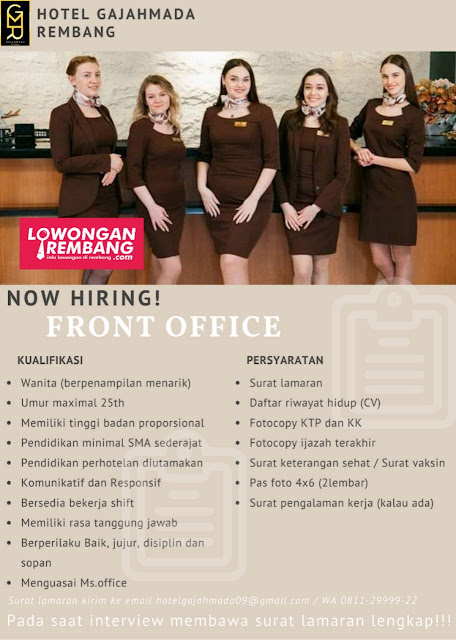 Lowongan Kerja Front Office Hotel Gajah Mada Rembang