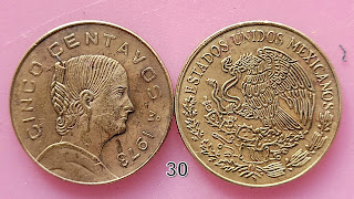 Mexico 5 centavos, 1970 - 1976 @ 30