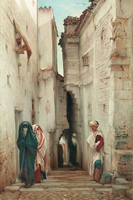L'admirateur secret, une scène de rue à Constantine, 1873 - Guillaume Charles Brun