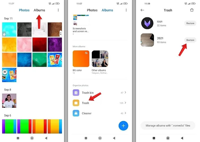 حل مشكلة معرض Xiaomi: إخفاء الصور عن طريق استعادة (Restore) المجلدات المحذوفة