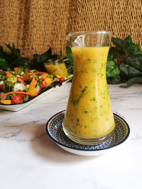 mango salad dressing, mangoes, salad dressing, vegan, salad, food, food photography, recipe, spicy fusion kitchen