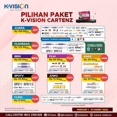 Brosur Paket Channel Premium K-Vision Bulan Maret 2022