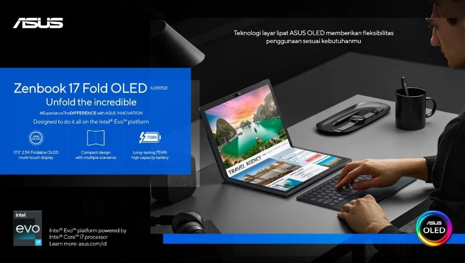 Asus Zenbook 17 Fold OLED UX9702 Meluncur di Indonesia, Ini 5 Keunggulan Laptop Layar Lipat Pertama di Dunia