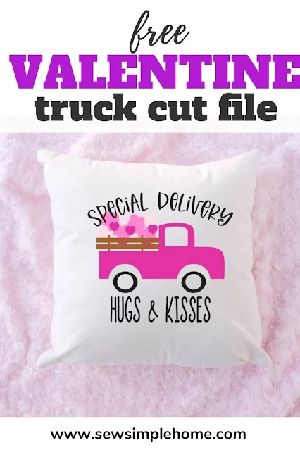 Create your own Valentine decorations with this free valentine truck svg.