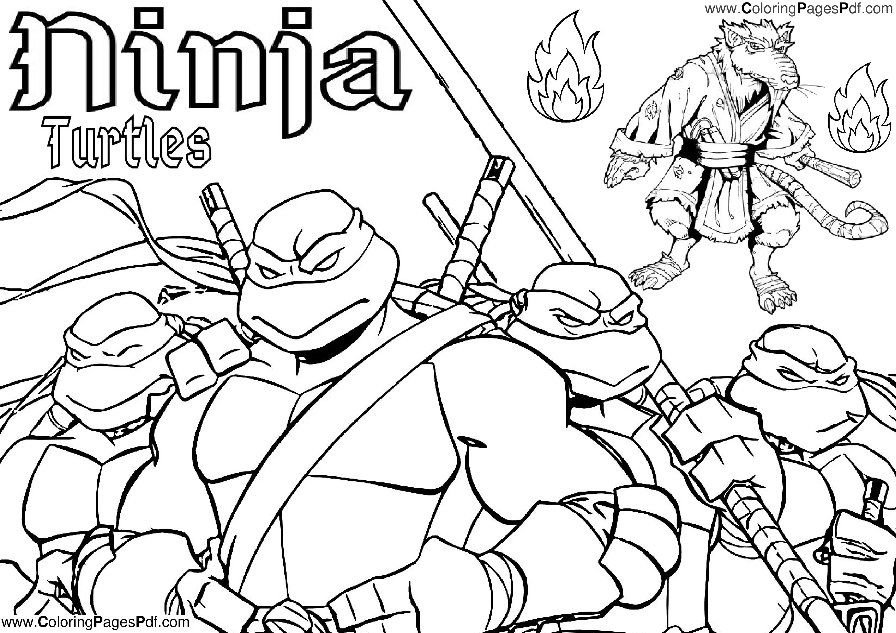 Free ninja turtles coloring pages