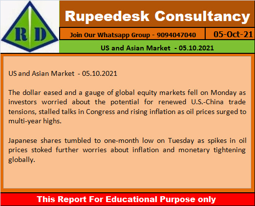 US and Asian Market  - 05.10.2021